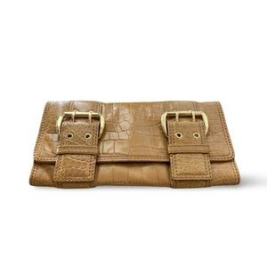 Michael Kors Leather Buckle Clutch